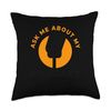Ask Me About My Podcast Funny Hosting Microphone Podcaster Throw Pillow
