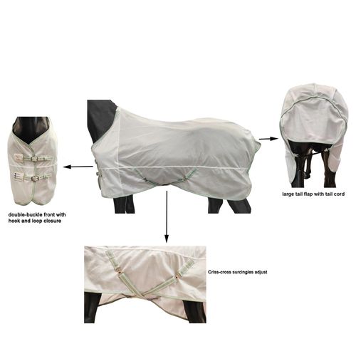BARN & STABLE Breathable and Tear-Resistant Horse Fly Sheet with UV Protection Equine Summer Sheet Horse Fly Blanket with Removable Web Leg Straps