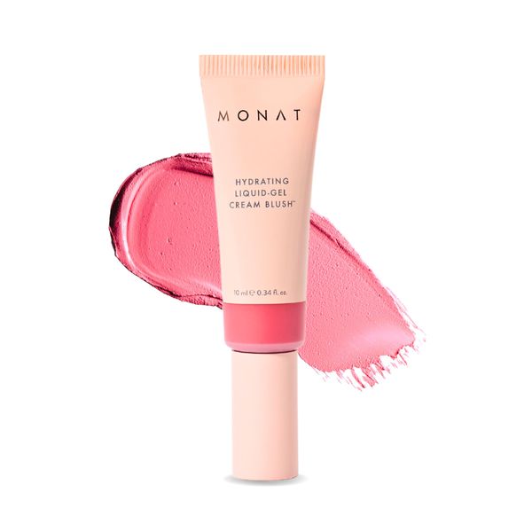 Monat Hydrating Liquid-Gel Cream Blush - Berry Shade, Infused with Hyaluronic Acid, Fragrance-Free for Sensitive Skin