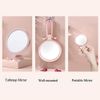 Bordhap 10X Handheld Magnifier, Double Sided Folding Makeup Mirror, Portable Handheld Mirror with Adjustable Handle(Pink)