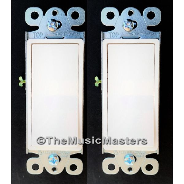 2X White Electric On/Off Decora Rocker WALL LIGHT SWITCH Residential Replacement
