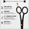 Beauty & Crafts- 5'' German Beard Mustache Scissor- 2 Mustache Combs For Facial Hair with Beautiful Pouch & Tweezer - Beard Trimming Scissors For Grooming, Cutting, And Styling Of Mustache