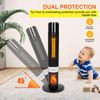 Home Tower Ceramic Heater w/ 3D Flame & Oscillation Function Touch Control Black