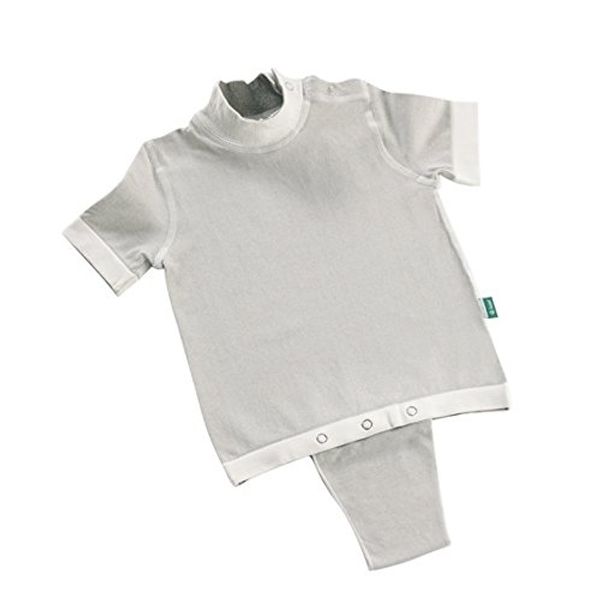 JUZO Baby-Body (kurzärmlig) aus medizinisch biofunktionalem Silbertextil - natürliche und wirksame Hilfe bei Neurodermitis, Dermatitis und empfindlicher Haut - Größe 74-80