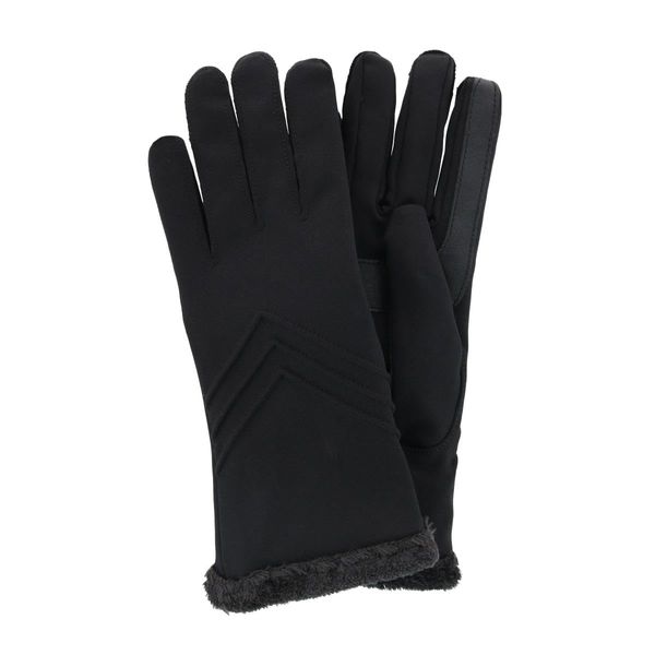 Isotoner Women's Touchscreen Chevron Winter Glove with Microluxe Lining, Large/XL, Black