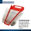 MichaelPro 15-Piece Wrench Organizer with Handle, Red, Non-Magnetic