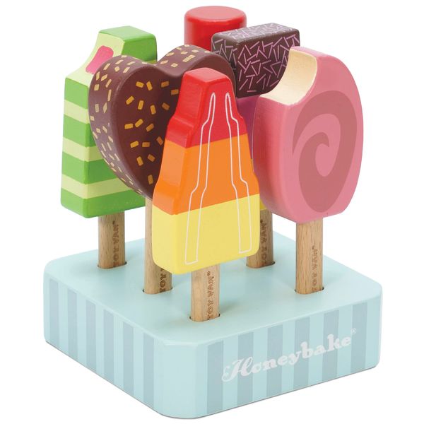 Le Toy Van Honeybake Collection Ice Lollies Set Premium Wooden Toys for Kids Ages 3 Years & Up (TV284)