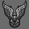 LANDING TRIBAL EAGLE PATCH 5 INCH BIKER PATCH [IRON ON SEW ON]