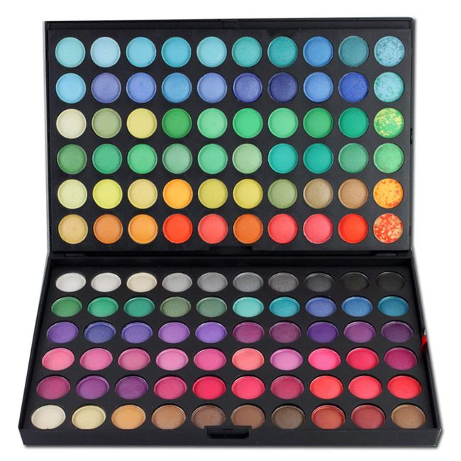 Joyeee Eyeshadow Palettes, Easy to Blend Color Fusion 120 Shades Metallic and Shimmer Eyeshadow Sweatproof and Waterproof Nudes Eye Shadows, Professional Makeup Long Lasting for Teen, Brights #1