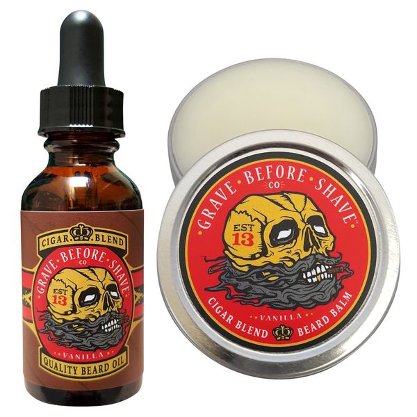 GRAVE BEFORE SHAVE Cigar Blend Beard Pack (Cigar/Vanilla Scent)
