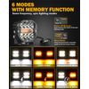 AUXBEAM 3" LED Work Light Bar Strobe Flash Amber Cubes Pods Driving Offroad ATV