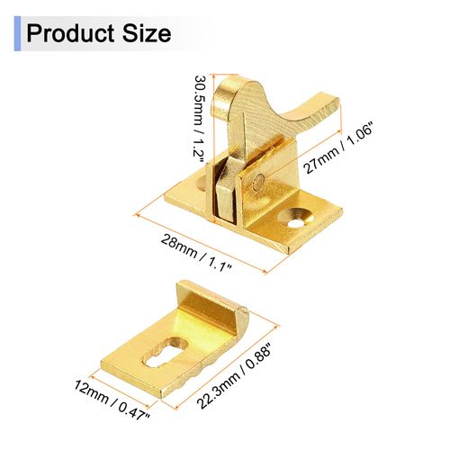 uxcell 6 Pcs Cabinet Door Catch, Cabinet Latch Lock Metal with Screw for Cupboard Kitchen Closet Wardrobe Door, Brass