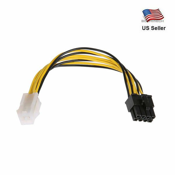 4Pin to 8Pin Convert Extension Cable Converter Adapter Cable For Power Supply