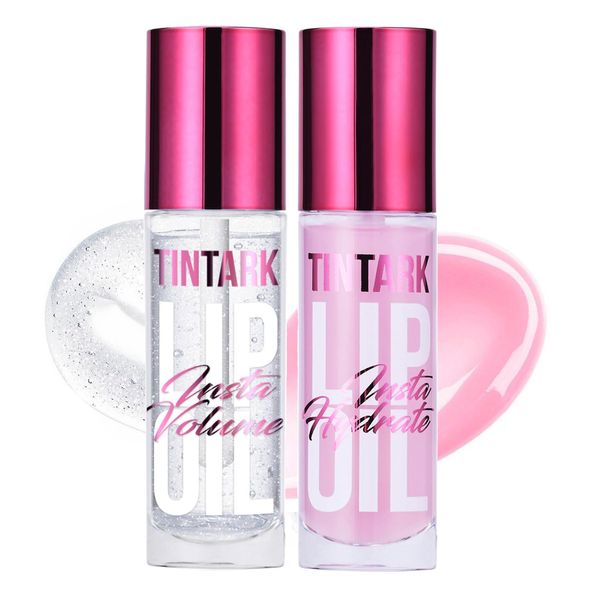 TINTARK Professional Lip Plumper Set, Instant Plump, Moisturizer & Softer Lips, Double Fix for Lip: Hydrate & Volumize, DUO-ACTION Lip Gloss Plumping, Hydrating Lip Oil Reduces Lip Lines for a Fuller