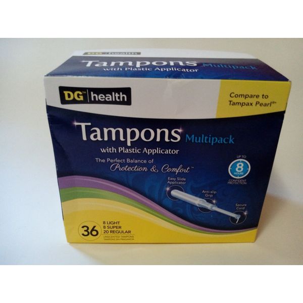 DG Health Tampons Multipack 36ct Light Super Regular Compare to Tampax Pearl NEW