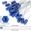 Numbered Security Cable Seals Tamper Proof Steel Wire Cable Tags Pull-Tite Trailer Seals Cable Seals-Strap (Blue, 10pcs)