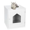 18.90" Hidden Litter Box Cat Enclosure End Table Kitty Pet House