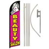 Beauty Salon Windless Advertising Banner Flag & Pole Kit