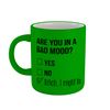 |Toasted|Personalised Initial| Matte Neon Fluorescent Green| Printed Art Ceramic Coffee Mug