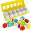 12 x Flex Matching Eggs Colour & Shape Sorter| Montessori Sensory Educational Puzzle