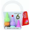Aozora Baby Color Stackable Crayon Bit - 6 Pastel Color Set