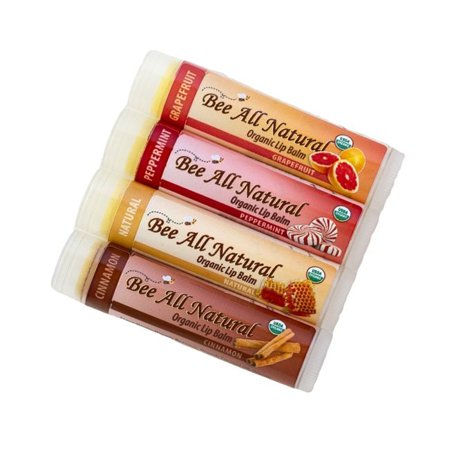 Bee All Natural Organic Lip Balm.15 Ounces (Multi-pack of Four)