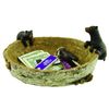 Wilcor Bear Bowl Black, 9.5-inch Resin Rectangular Bowl for Small Items