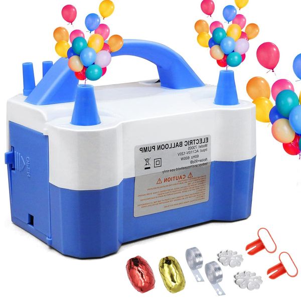 OBEST Balloon Inflator, Air Pump, Electric Air Pump, Balloon Air Pump, Portable Electric Balloon Blower Pump, Built-in Wire Cord, Automatic Balloon Blower, 2 Air Blowers, 2 Air Blowers, Simultaneous