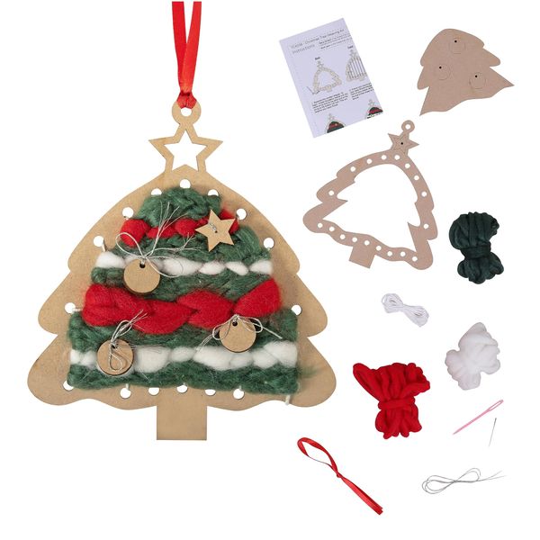 Trimits Make Your Own Weaving Hanging Decoration Kit, Christmas Tree