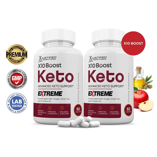 X10 Boost Keto ACV Extreme Pills 1675 MG Stronger Than Gummies Keto Support 2 Pk