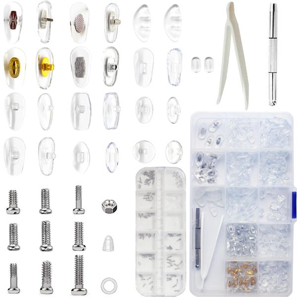 Eyeglass Nose Pads Eyeglass Repair Kits with Screwdriver for Glasses Sunglasses 220 Pcs 110 Pairs Upgrade Version Soft Comfortable