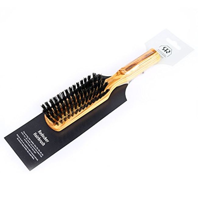 5 Row Olivewood Hairbrush with Boar Bristles - Made in Germany