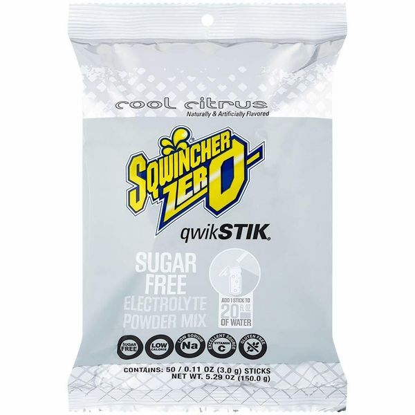 Sqwincher Qwik Stik Sugar Free Electrolyte Hydration Drink Mix COOL CITRUS 50/BG