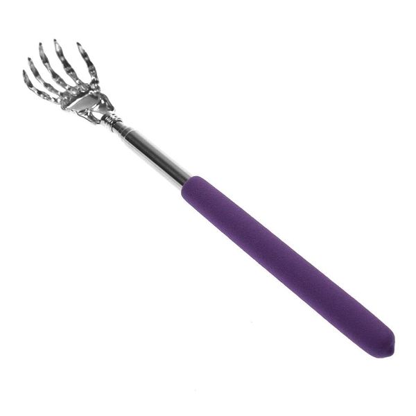 GANPUB Stainless Steel Telescoping Back Scratcher,Extendable Telescope Back Scratchers Portable Hand Backscratchers Massage Tool for Women Men Wellness and Relaxation(Purple)