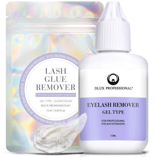Eyelash Extensions Gel Glue Remover - 15ml, Clear Natural Pigment, Professional Korean Eyelashes Extensions Adhesive Remover Gel Type, Fast Dissolution, Eyelash Extension Supplies (GEL REMOVER)