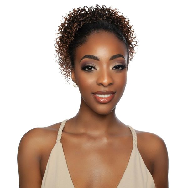 Mane Concept Brown Sugar Human Hair Mix Wrap&Tie Ponytail - BSWNT15 STRAW COIL 10" (T1B/BUG)