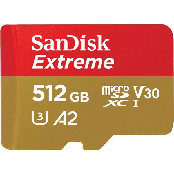 SanDisk Extreme SDSQXAV-512G-GH3MA MicroSD 512GB UHS-I U3 V30 Action Camera Writing Up to 130MB/s Full HD & 4K Action Camera