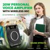 Bluetooth 5.0 Voice Amplifier with Wireless Mic Headset, Waterproof Personal ...