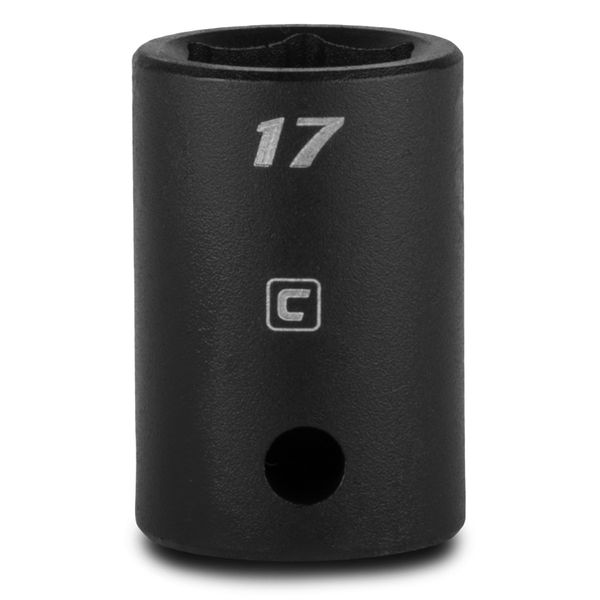 Capri Tools 17 mm Shallow Impact Socket, 1/2-Inch Drive, 6-Point, Metric