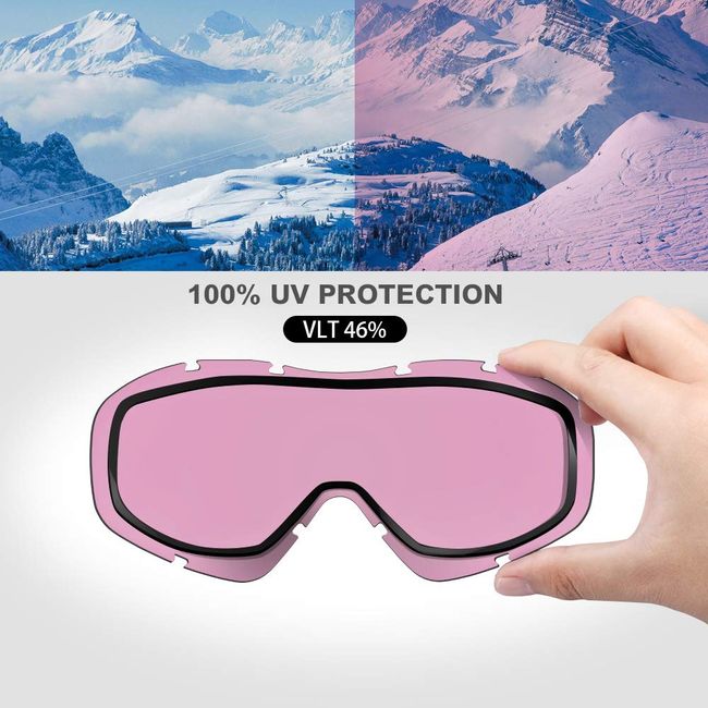 Ski Goggles,Snow Snowboard Goggles Over Glasses OTG,Adult Men Women  Youth,Anti-fog 100% UV Protection Stylish Comfy