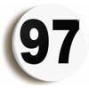 Ozorath Plain Number 97 Ninety Seven Button Badge (1inch / 25mm Diameter)