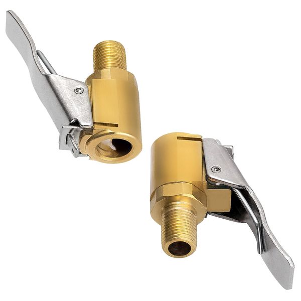 Toolwiz 2 Stück 8mm Air Chuck Autoventil Hebelstecker Adapter Druckluft Reifenfüller Fahrradventil Messing Reifenfüllnippel Fahrrad Ventil Adapter mit Gewinde für verbinden Druckluft Schlauch