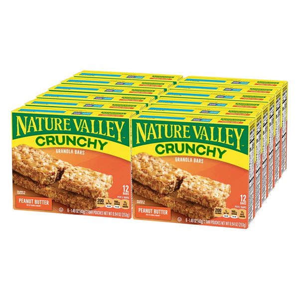 Nature Valley Granola Bars, Crunchy Peanut Butter, 12 Bars (Pack of 6)