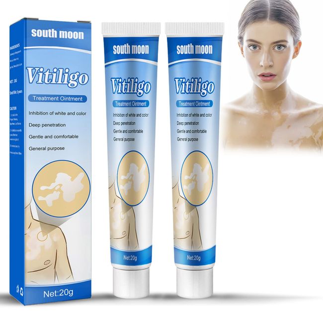 Fengyang 2 Stück Vitiligo-Hautpflegebalsam Vitiligo-Creme, Vitiligo Cream Vitiligo-Creme für weiße Flecken auf der Haut Vitiligo-Pflegecreme