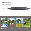 15' Outdoor Double Sided Market Patio Umbrella  Steel Rectangular - Grey