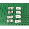 Lego 4 White Tile 1x2 Envelope With Seal / 4 Mail With Address And Stamp Pattern