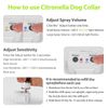 Connete Rechargeable Automatic Citronella Spray Bark Stopping Device Kit L/M/S