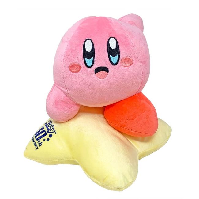 Kirby 30th Big Starry Character, 30th Anniversary Logo Plush, 4th Bullet, Approx. 11.8 x 11.8 x 11.4 inches (30 x 30 x 29 cm), Warp Star Official Merchandise