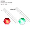 sourcing map 20PCS 5mm 3-Pin Dual Bi-Color Diffused Common Cathode LED Diode Light