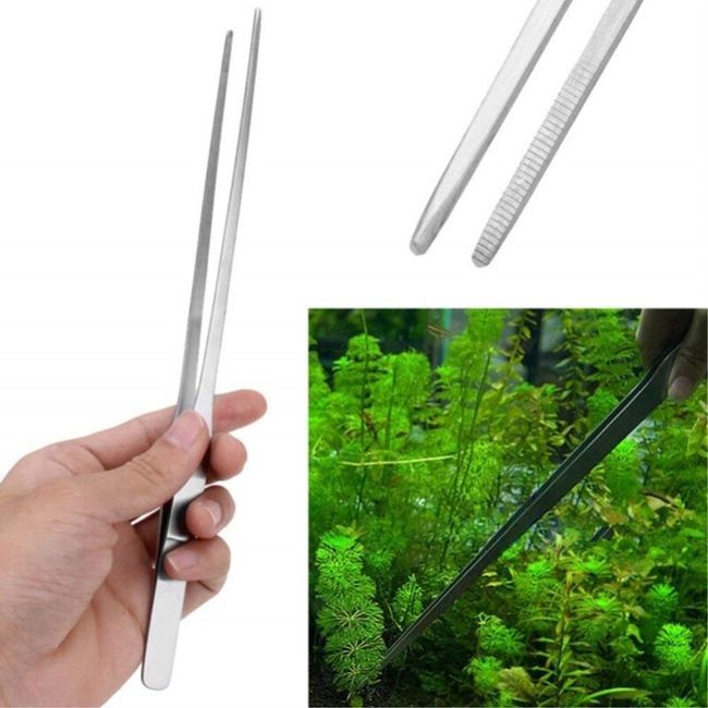 Stainless steel 430 thickened water grass tweezers tip bent